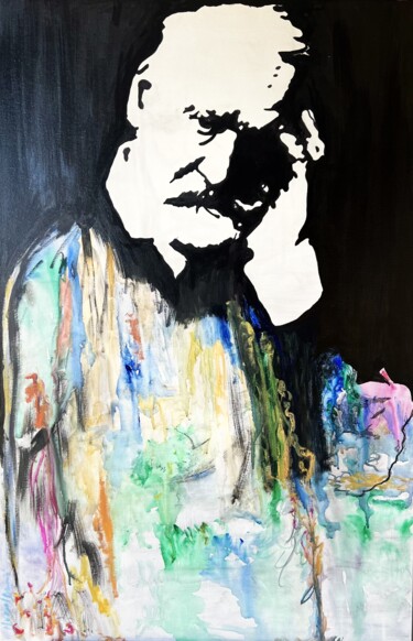Peinture intitulée "Victor Hugo" par Muriel Deumie, Œuvre d'art originale, Aquarelle Monté sur Châssis en bois