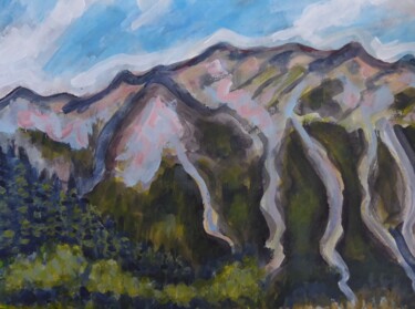 Peinture intitulée "Matin à Orcières" par Nicolas Cavuoto, Œuvre d'art originale, Huile