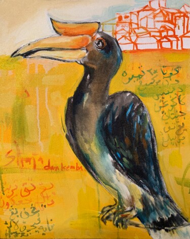 The King Lost Its Home 绘画 标题为“The King Lost Its H…” 由Hajrian Syah, 原创艺术品, 丙烯 安装在木质担架架上