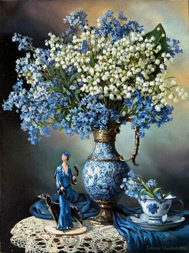 Painting titled "Always together" by Tatjana Cechun, Original Artwork, Oil
