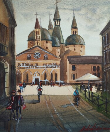 Peinture intitulée "Street of Italy" par Nadiia Dubei, Œuvre d'art originale, Aquarelle