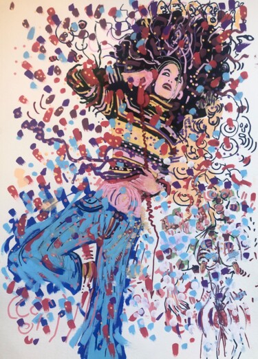 Pétales de mode Peinture intitulée "Pétales de mode" par Romano Valsky, Œuvre d'art originale, Acrylique