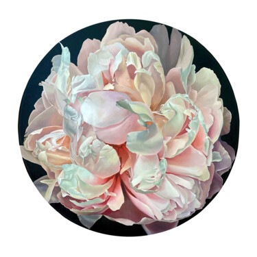 Painting titled "«Delicate peony»" by Alisa Diakova, Original Artwork, Oil