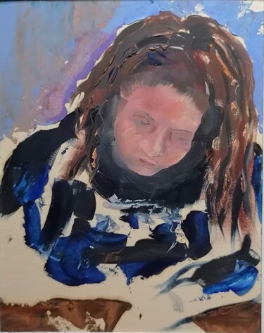 Dessin intitulée "The  reader" par Artur Minasyan, Œuvre d'art originale, Huile