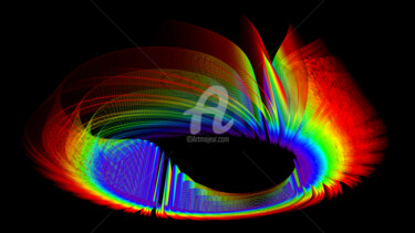 Digital Arts titled "Stellar Corona" by Elkement (Elke Stangl), Original Artwork, 3D Modeling