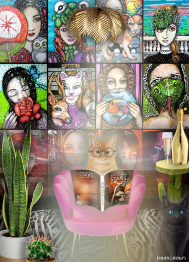 Arts numériques intitulée "Arizona Scene" par Karine Garelli (Reds Robin), Œuvre d'art originale, Photo montage