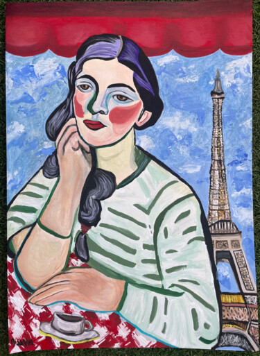 Schilderij getiteld "Parisienne" door Léa Missana, Origineel Kunstwerk, Olie