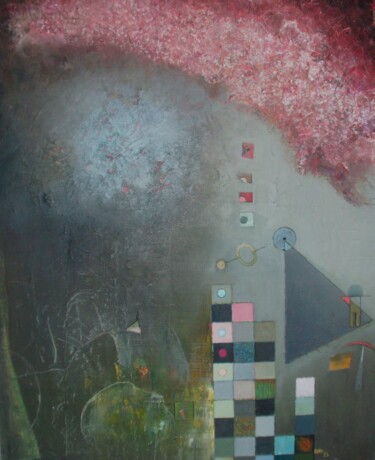 Malerei mit dem Titel "fantastic construct…" von Reiner Makarowski, Original-Kunstwerk, Öl