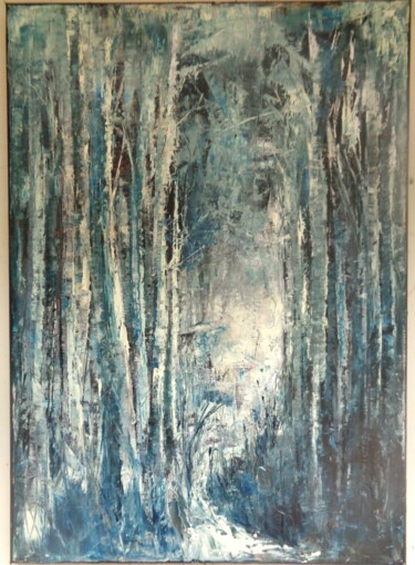 Painting titled "WINTER SHADOWS" by Sonja Brzak, Original Artwork, Oil