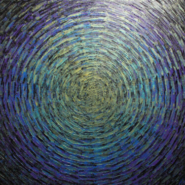 Éclat or bleu violet irisé. Painting titled "Éclat or bleu viole…" by Jonathan Pradillon, Original Artwork, Acrylic Mounted on Wood Stretcher frame
