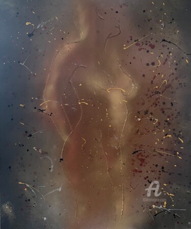 绘画 标题为“Femme Chrétienne” 由Adeline Wagner, 原创艺术品, 丙烯 安装在木质担架架上