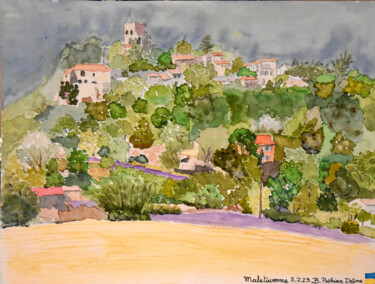 Malataverne Drôme Peinture intitulée "Malataverne Drôme" par Bernard Pothier, Œuvre d'art originale, Aquarelle