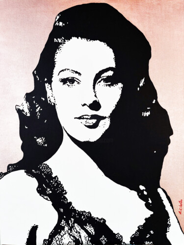 绘画 标题为“Ava Gardner” 由Alejandro Cilento, 原创艺术品, 丙烯 安装在纸板上