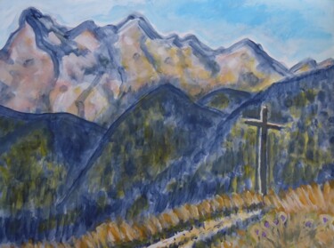 Peinture intitulée "Environs d'Orcières" par Nicolas Cavuoto, Œuvre d'art originale, Huile