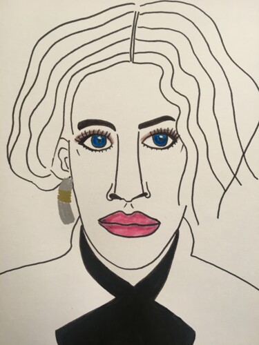 Drawing titled "Femme 307" by Florence Aubry, Original Artwork, Acrylic