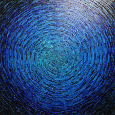Éclat bleuté irisé. Painting titled "Éclat bleuté irisé." by Jonathan Pradillon, Original Artwork, Acrylic Mounted on Wood Stretcher frame