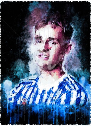 Adnan Januzaj 01 Arts numériques intitulée "Adnan Januzaj 01" par Leonardo Lillian, Œuvre d'art originale, Peinture numérique