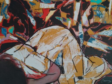 Schilderij getiteld "donna distesa" door Giulio Ciccarone, Origineel Kunstwerk, Acryl