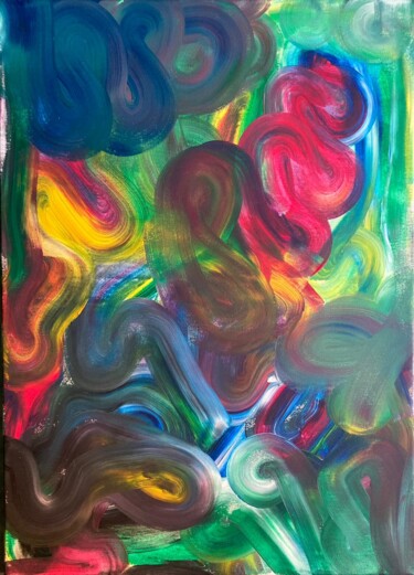 Painting titled "Etheral Swirls" by Sonja Cvetkovic, Original Artwork, Acrylic