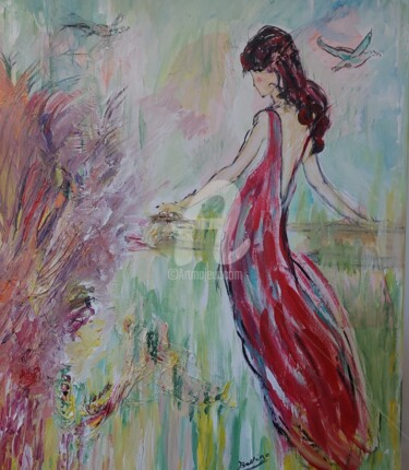 Peinture intitulée "douceur nature" par Marie Annick Bellego (MARIARTISTE), Œuvre d'art originale, Acrylique