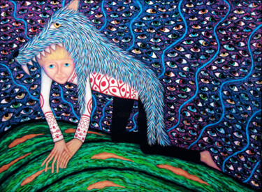 Painting titled "Фома" by Aleksandr Bolkvadze, Original Artwork, Oil Mounted on Wood Stretcher frame