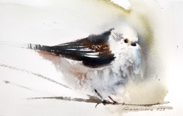 绘画 标题为“Bird on a branch #2” 由Eugenia Gorbacheva, 原创艺术品, 水彩