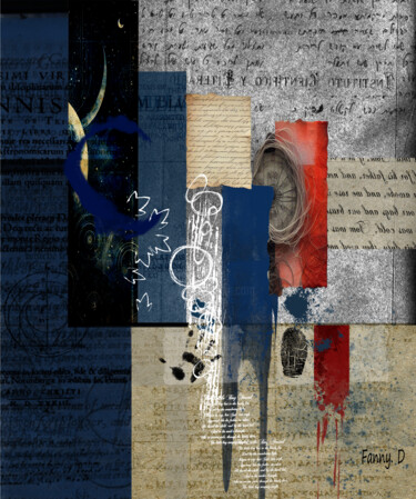 Digital Arts titled "espace temps" by Françoise Dandelot, Original Artwork, Digital Collage Mounted on Aluminium