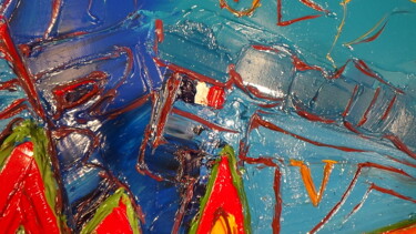 Peinture intitulée "gros plan sur l oeu…" par Frederic Servian, Œuvre d'art originale, Huile