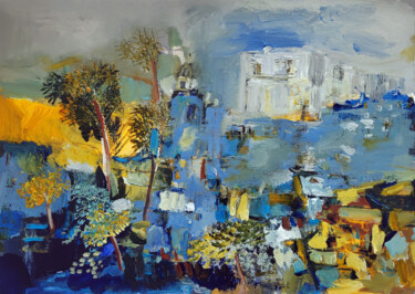 Peinture intitulée "Antibes" par Muriel Cayet, Œuvre d'art originale, Acrylique Monté sur artwork_cat.