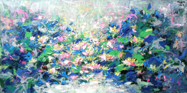 Water lily Flower of purity 23 Painting titled "Water lily Flower o…" by Anh Tuan Le, Original Artwork, Acrylic