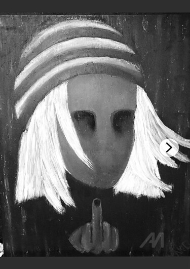 绘画 标题为“Self-potrait drawn…” 由Natasha Orlova, 原创艺术品, 油 安装在木质担架架上