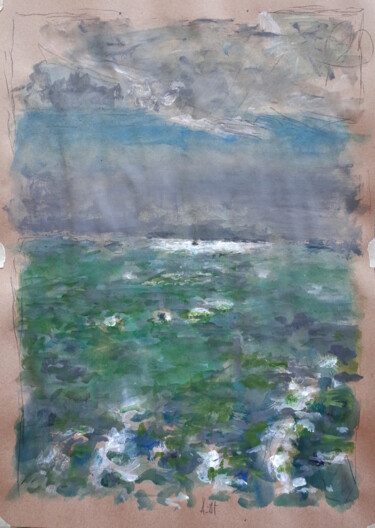 Peinture intitulée "CINQ TERRES" par Xavier Auffret, Œuvre d'art originale, Acrylique