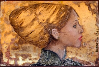 Peinture intitulée "Ambre" par Lisbeth Buonanno, Œuvre d'art originale, Huile