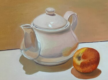 Painting titled "Still life with pea…" by Iryna Tsai, Original Artwork, Oil