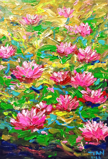Water lily, Flower of purity 28 Painting titled "Water lily, Flower…" by Anh Tuan Le, Original Artwork, Acrylic