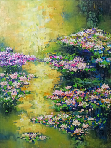 Water lily, Flower of purity 30 绘画 标题为“Water lily, Flower…” 由Anh Tuan Le, 原创艺术品, 丙烯
