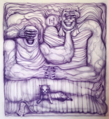 Peinture intitulée "Purple Dream" par Grotsk, Œuvre d'art originale, Acrylique