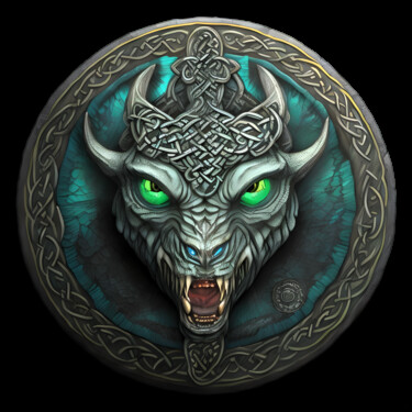数字艺术 标题为“Celtic Monster T 02” 由Bruno Dujardin, 原创艺术品, AI生成的图像