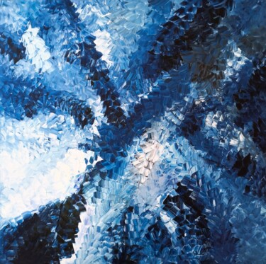 제목이 "Silent Cycles 57"인 미술작품 Moti로, 원작, 기름 나무 들것 프레임에 장착됨