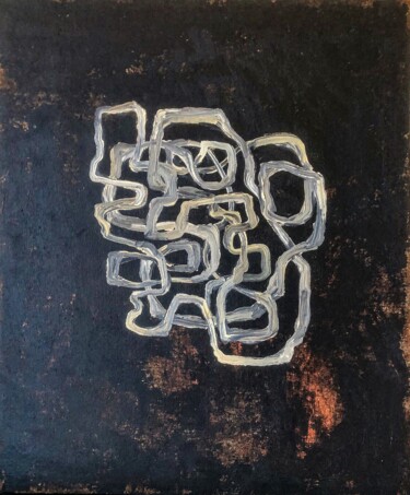 Matrix Black Abstraction Peinture intitulée "Matrix Black Abstra…" par Marina Gorbachova, Œuvre d'art originale, Huile