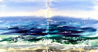 제목이 "Saphire Beach sketc…"인 미술작품 Ira Popovych로, 원작, 수채화