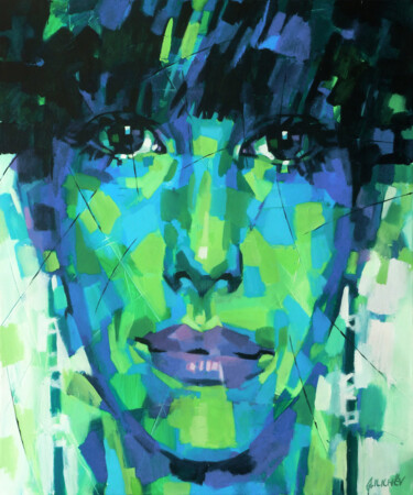 "GREEN PORTRAIT 4" başlıklı Tablo Aleksandr Ilichev tarafından, Orijinal sanat, Akrilik