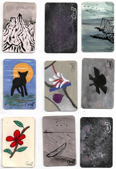 Peinture intitulée "geulim kadeu planch…" par Mf Arts-Créations, Œuvre d'art originale, Craie