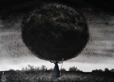 Painting titled "Fluffy Stone of Uni…" by Serge Sunne, Original Artwork, Acrylic