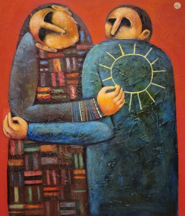 Painting titled "Warmth" by Liana Asatryan, Original Artwork, Acrylic Mounted on Wood Stretcher frame