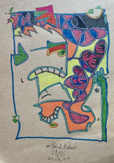图画 标题为“Analogik Draw Wind” 由Marcelle Delacité, 原创艺术品, 标记