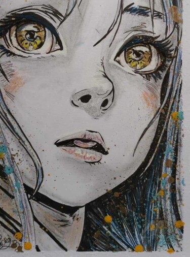 绘画 标题为“Yeux disent” 由Norel, 原创艺术品, 丙烯
