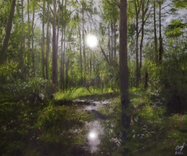 Родные края Painting titled "Родные края" by Vladimir Oshmarin, Original Artwork, Oil