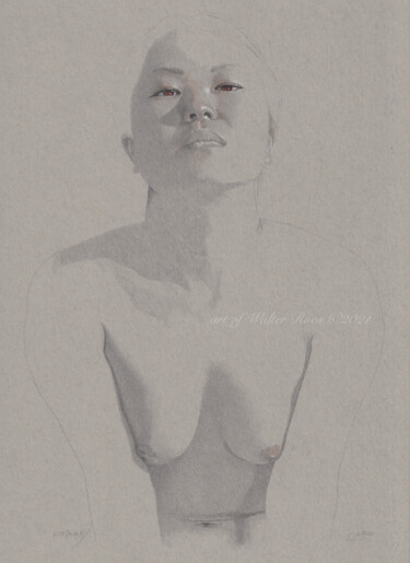 图画 标题为“"Pose Nr.9 (22:39)"” 由Walter Roos, 原创艺术品, 铅笔