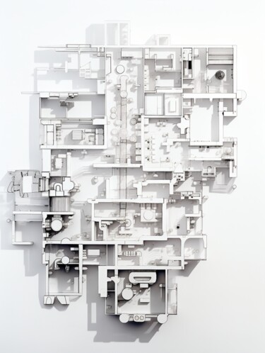 Digital Arts titled "Plan Tectonique 06" by Thapsus, Original Artwork, AI generated image